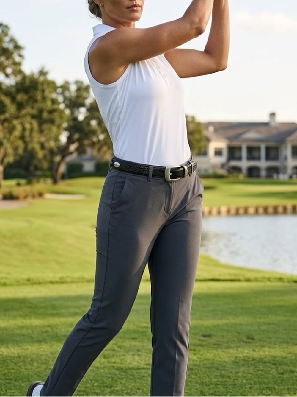Greg Norman Collection Black Leather Belt